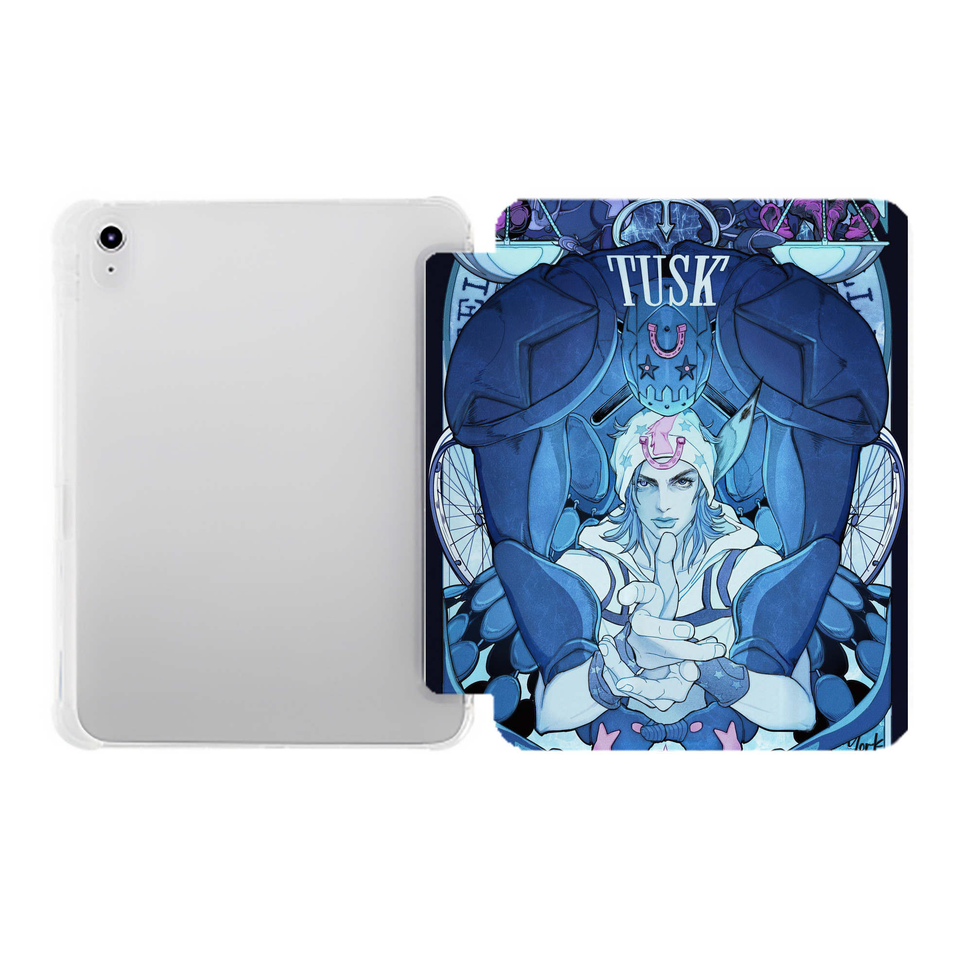 （画像用） ジョジョの奇妙な冒険 JoJo's Bizarre Adventure IPad ケース ペン収納付き 三つ折りスタンド PUレザー×シリコン 対応機種9.5/10.5/10.9インチ